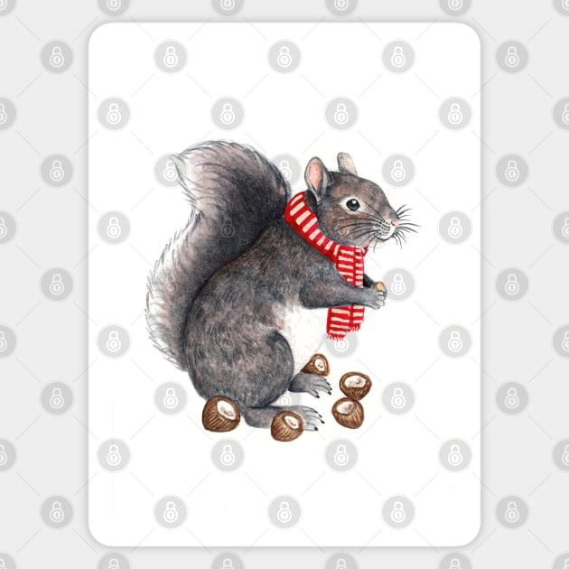 Grey Squirrel Sticker by WolfySilver